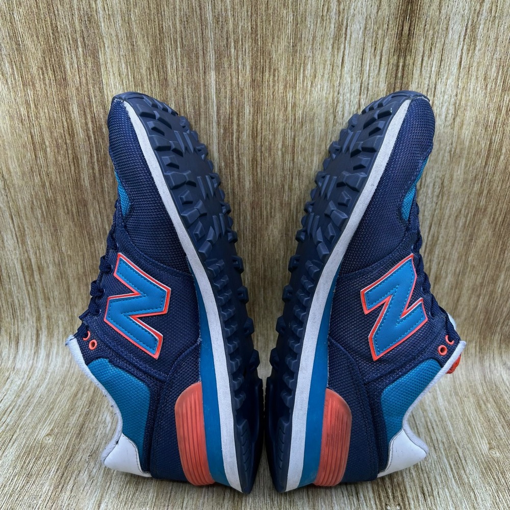 New Balance 574 Sneakers Men's Size 10.5 Navy Teal Orange Low Top ML574WNC - Picture 7 of 10